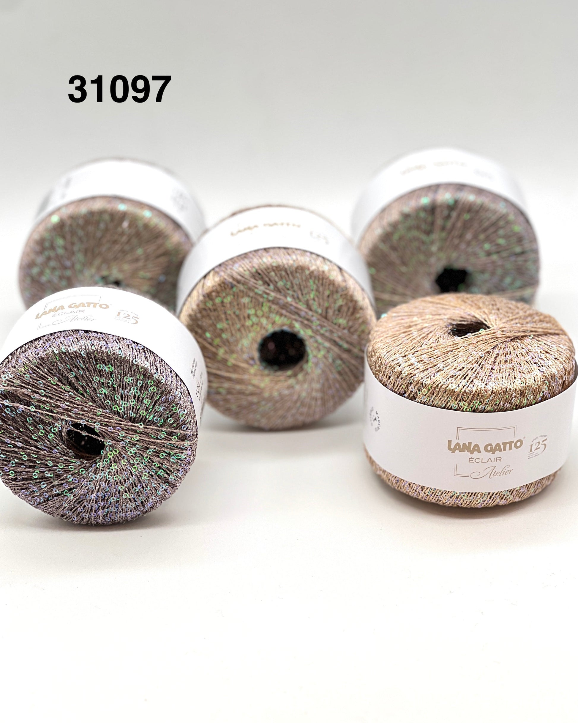 Lana Gatto Éclair sequin yarn ball, gradient thread, rainbow paillettes