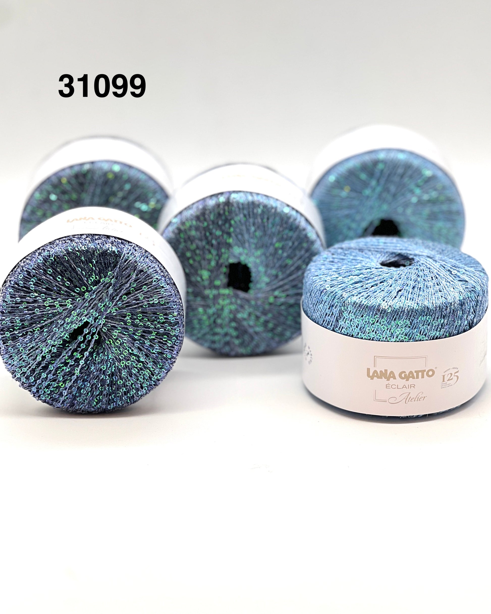 Lana Gatto Éclair sequin yarn ball, gradient thread, rainbow paillettes