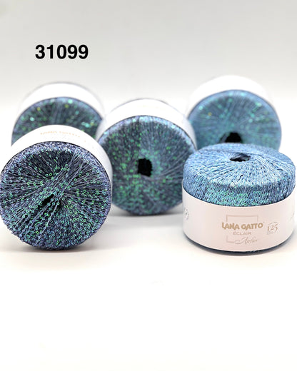 Lana Gatto Éclair sequin yarn ball, gradient thread, rainbow paillettes