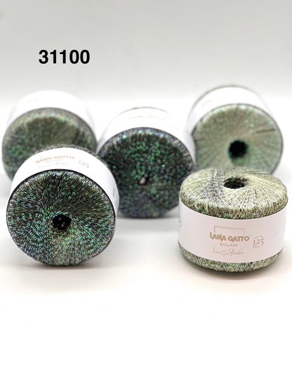Lana Gatto Éclair sequin yarn ball, gradient thread, rainbow paillettes