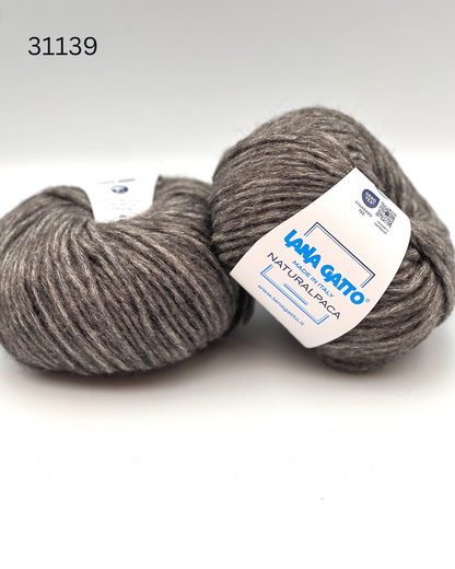 Lana Gatto Naturalpaca 46 percent Alpaca 32 percent Wool 22 percent Cotton Italian chunky chainette yarn from iDOKNiT