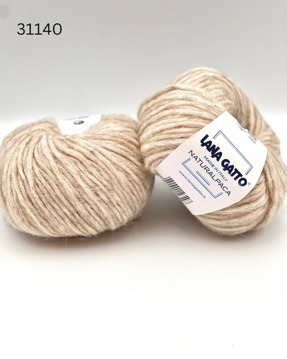 Lana Gatto Naturalpaca 46 percent Alpaca 32 percent Wool 22 percent Cotton Italian chunky chainette yarn from iDOKNiT