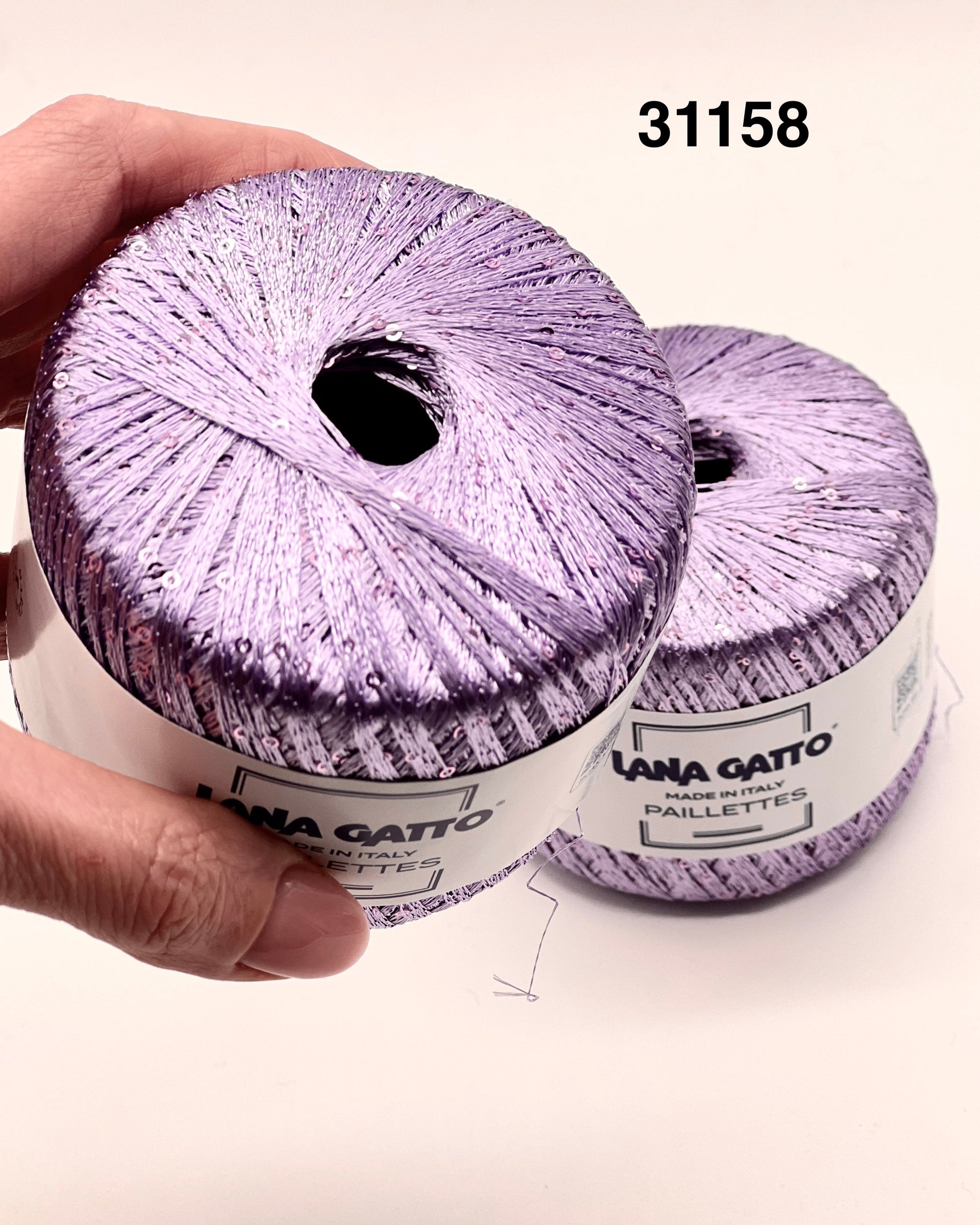 Lana Gatto Classic sequin yarn ball, 100% polyester, 25g