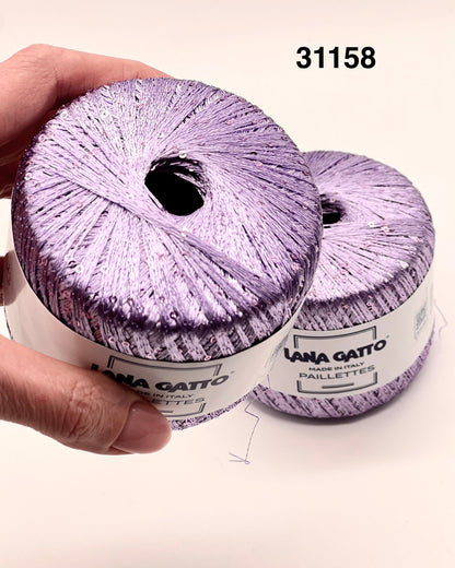 Lana Gatto Classic sequin yarn ball, 100% polyester, 25g