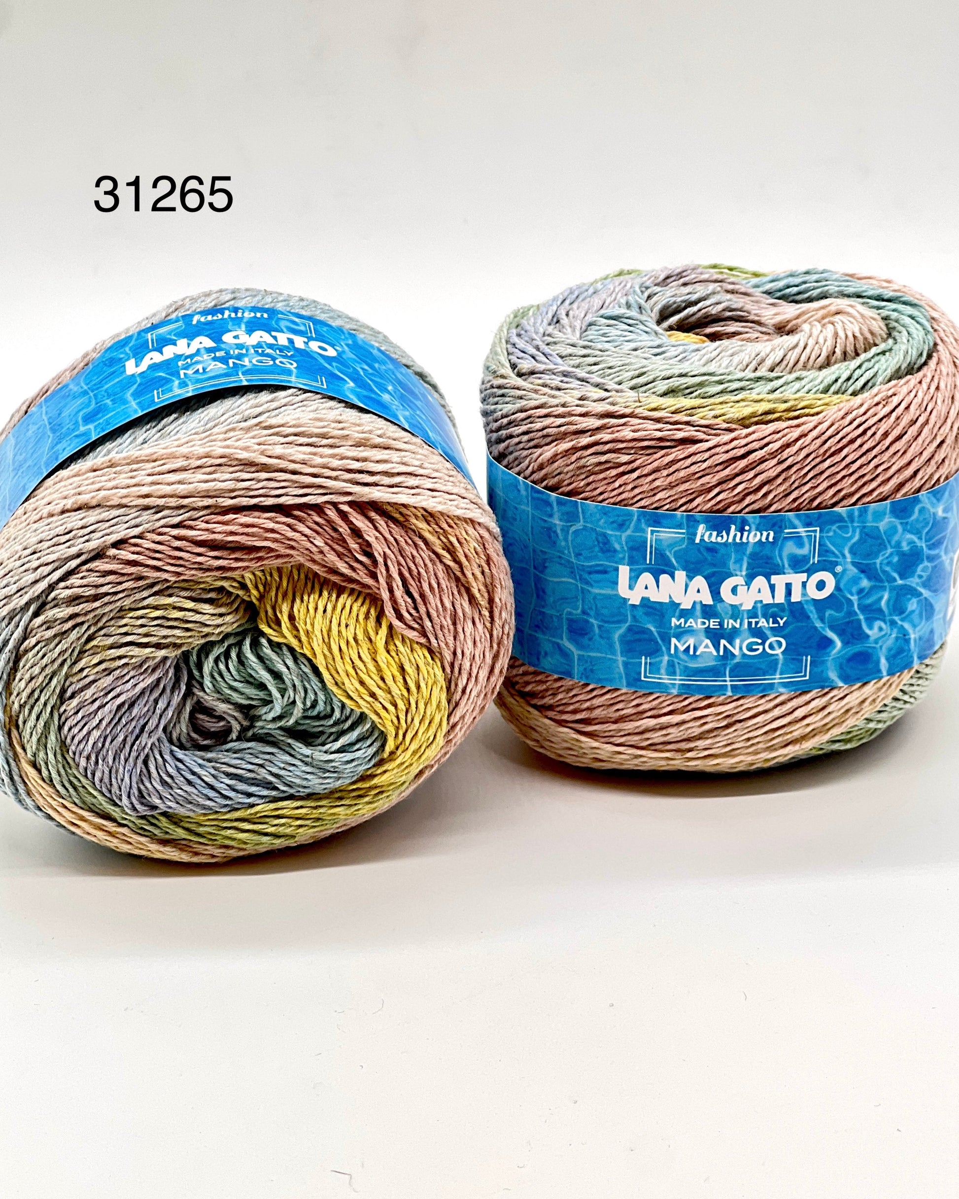 Lana Gatto MANGO eco-friendly multicolour cotton linen and viscose Italian sport weight yarn for summer knitting at iDOKNiT.