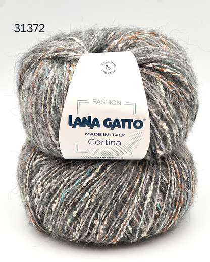 Lana Gatto Cortina 56 percent Cotton 30 percent Superfine Alpaca sport weight Italian yarn with lurex from iDOKNiT
