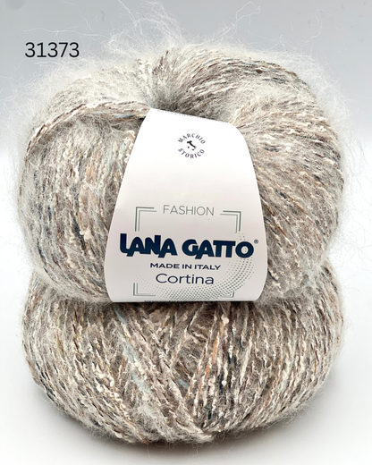 Lana Gatto Cortina 56 percent Cotton 30 percent Superfine Alpaca sport weight Italian yarn with lurex from iDOKNiT