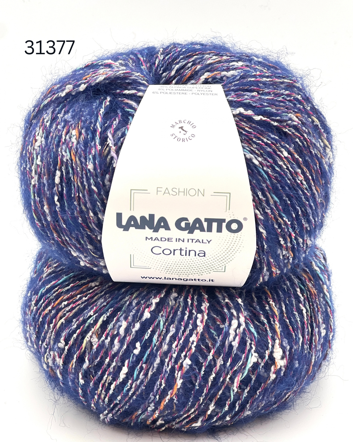 Lana Gatto Cortina 56 percent Cotton 30 percent Superfine Alpaca sport weight Italian yarn with lurex from iDOKNiT
