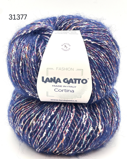 Lana Gatto Cortina 56 percent Cotton 30 percent Superfine Alpaca sport weight Italian yarn with lurex from iDOKNiT