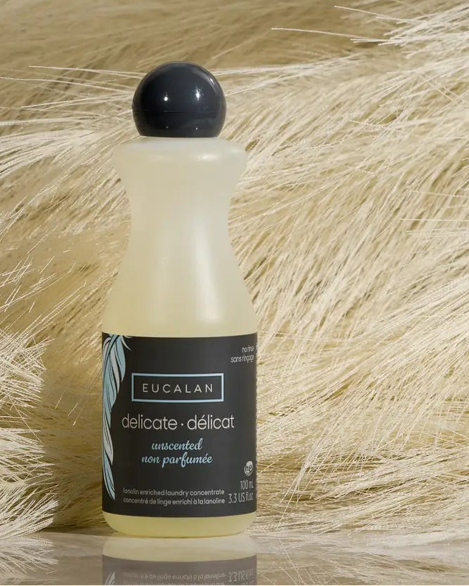 Eucalan delicate no rinse wool wash 100mL 3.3 fl oz travel bottle with lanolin from iDOKNiT