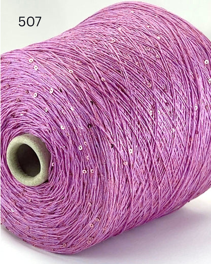 100% Linen Lurex and Paillettes Yarn, G&G FILATI LINO 360, Premium Italian Fingering Weight Sequin Yarn, Balls or Cones, 360m/100g