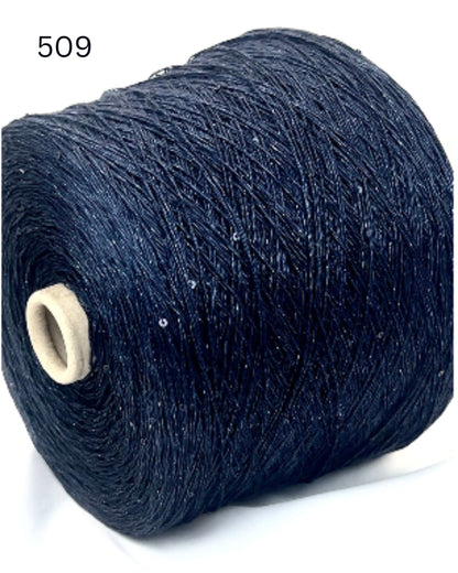 100% Linen Lurex and Paillettes Yarn, G&G FILATI LINO 360, Premium Italian Fingering Weight Sequin Yarn, Balls or Cones, 360m/100g