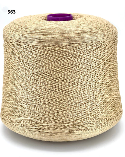 Todd & Duncan 100% Cashmere yarn (2/28 Nm) in a soft neutral palette. Shown as high-quality 2-ply lace weight thread on cones. Made in Scotland. Premium luxury yarn for retail at iDOKNiT.com.