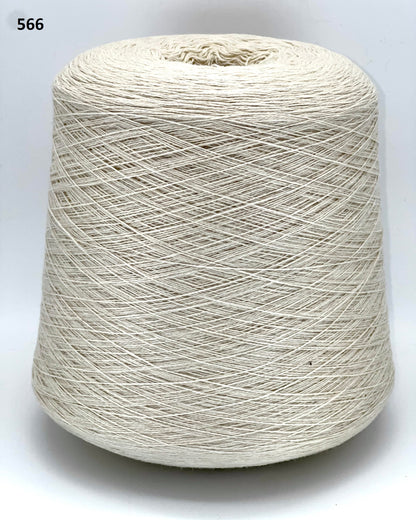 Loro Piana 100% Extra Fine Cashmere lace yarn (2/27 Nm) on a professional cone. Shown in classic neutral shades including Light Camel, Sand Melange, and Ivory. Made in Italy. Available at iDOKNiT.com.