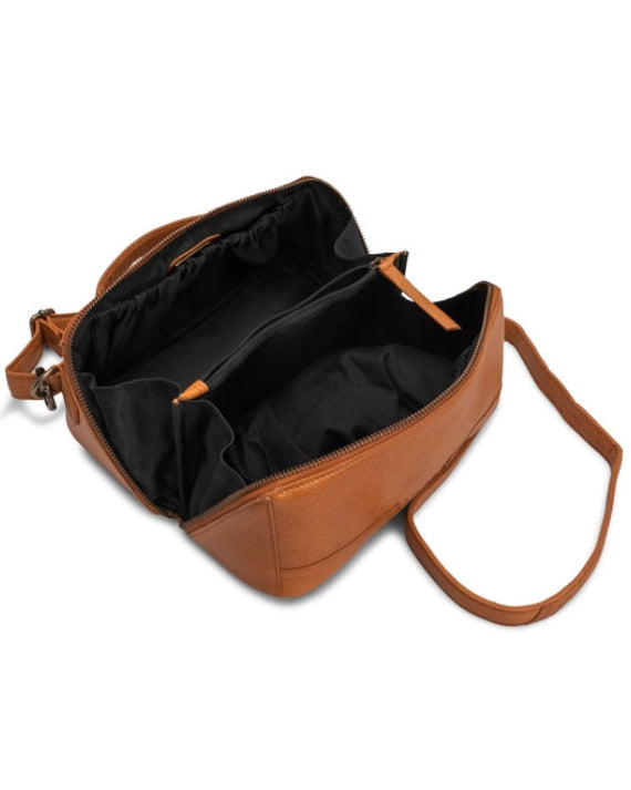 muud Cleo genuine leather box style crossbody project bag from iDOKNiT