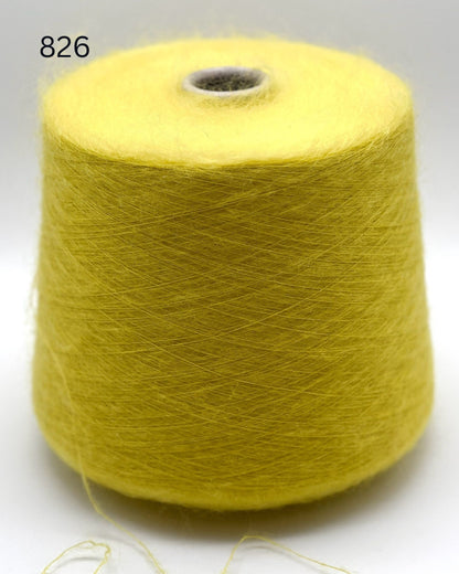 Exclusive iDOKNiT extra fine lace weight yarn, AURORA 100 by Ilaria Italy. A luxury cloud-like brushed mohair blend of 67% superkid mohair, 30% polyamide, and 3% extra fine merino wool providing 1000m per 100g. Authentic Italian-made premium fiber curated by iDOKNiT for airy standalone knitting, delicate lace shawls, and rich multi-strand garment blending.