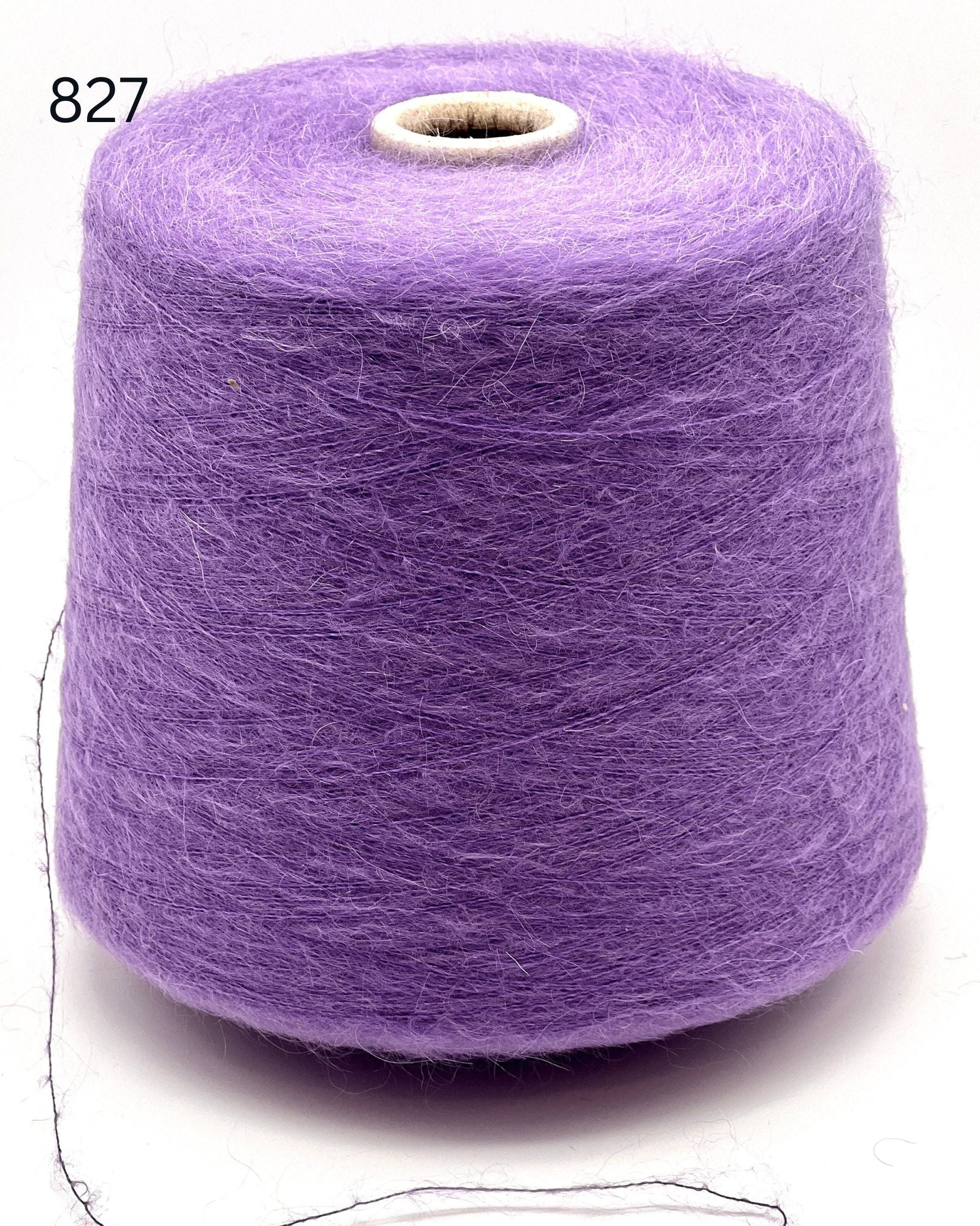 Exclusive iDOKNiT extra fine lace weight yarn, AURORA 100 by Ilaria Italy. A luxury cloud-like brushed mohair blend of 67% superkid mohair, 30% polyamide, and 3% extra fine merino wool providing 1000m per 100g. Authentic Italian-made premium fiber curated by iDOKNiT for airy standalone knitting, delicate lace shawls, and rich multi-strand garment blending.