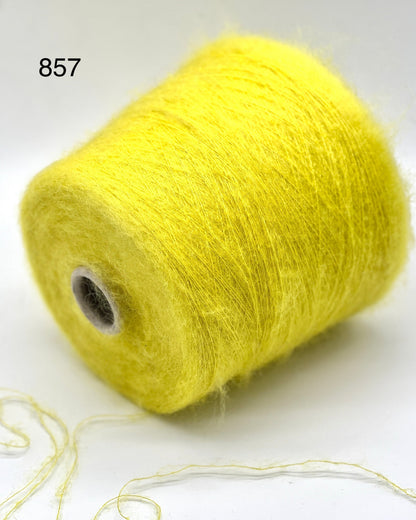 Elite iDOKNiT lace weight yarn, Superkid Mohair blend by Lineapiu Italia. Luxury composition of 58% superkid mohair and 8% wool, Nm 10, providing 1000m per 100g. Authentic Italian-made extra fine yarn curated by iDOKNiT for delicate, airy garments with a signature mohair halo.