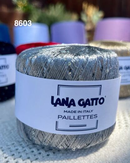 Lana Gatto Classic sequin yarn ball, 100% polyester, 25g