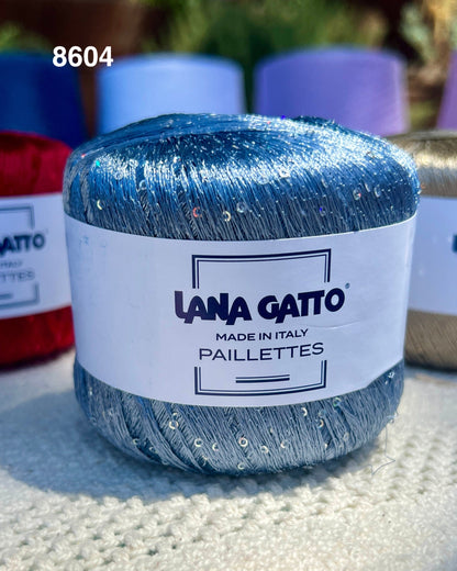 Lana Gatto Classic sequin yarn ball, 100% polyester, 25g
