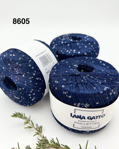 Lana Gatto Classic sequin yarn ball, 100% polyester, 25g