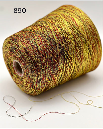 MISSONI DOMASO metallic lurex yarn cone in bright copper orange color, luxury Italian fashion-house yarn