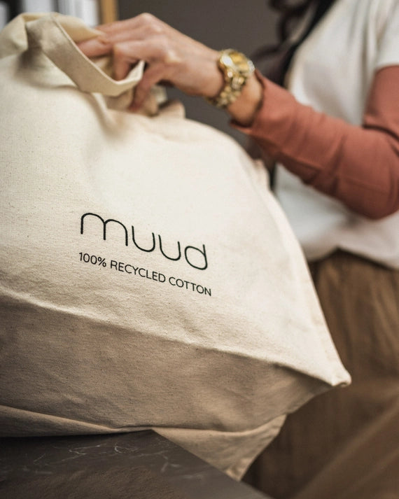 muud recycled cotton shopper tote bag canvas reusable project bag from iDOKNiT