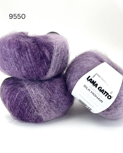 Lana Gatto Silk Mohair 75 percent SuperKid Mohair 25 percent Silk gradient lace weight yarn from iDOKNiT