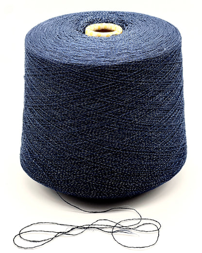 Filati Biagioli Modesto luxury lace yarn shown on a professional cone. This premium Italian blend of cashmere, silk, and cotton features an irregular Lurex thread for subtle shimmer and movement. Sophisticated fashion yarn available at iDOKNiT.com.