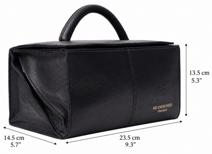 RE PROJECT 134 handcrafted Urban Leather knitting and crochet organizer bag with handle and magnetic closure from iDOKNiT