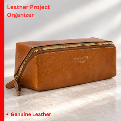 RE PROJECT 41 handcrafted Urban Leather knitting needle organizer case in natural finish from iDOKNiT