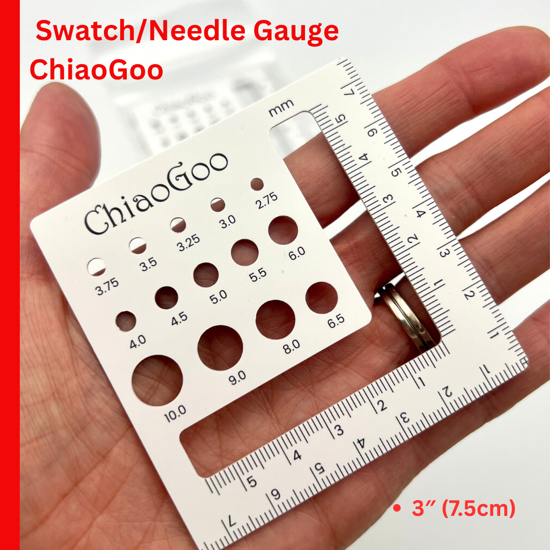 ChiaoGoo 3 inch double sided swatch and needle gauge for knitting and crochet from iDOKNiT
