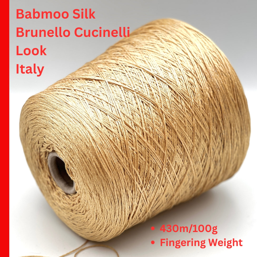 G&G Filati BAMBU-SILK luxury 60% bamboo 40% mulberry silk fingering weight summer yarn featuring an integrated, split-proof chainette cord structure with an elite boutique sheen for high-end knitwear.