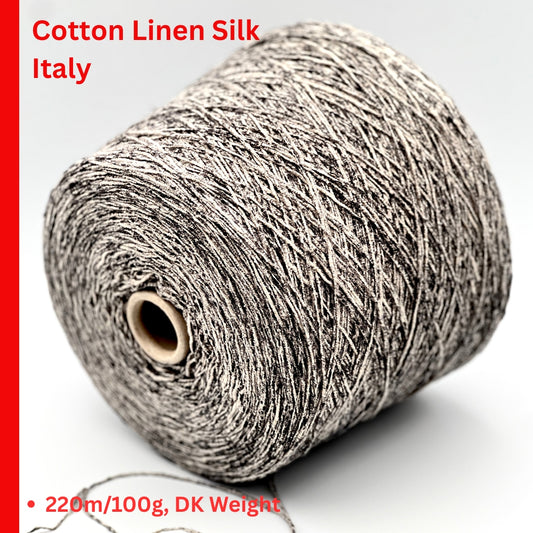 Industria Italiana Filati Jardin Tempere cotton linen and silk DK weight flame mouliné yarn balls from iDOKNiT