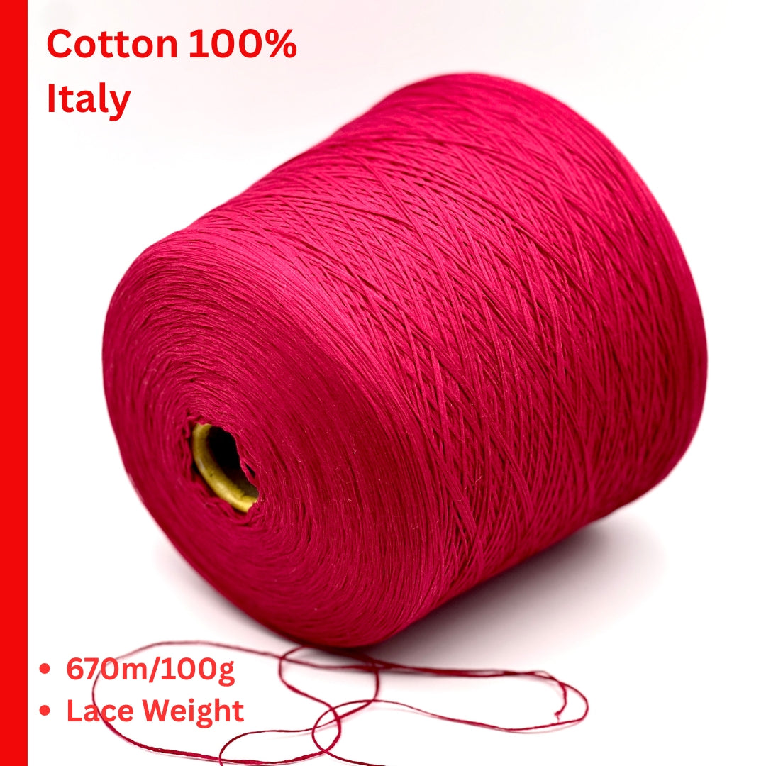 Prisma Ricerche Congo Italian cotton chainette lace weight cord yarn in hand wound balls from iDOKNiT