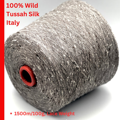 Loro Piana Shantung Jaspe wild tussah silk tweed lace weight yarn balls from iDOKNiT