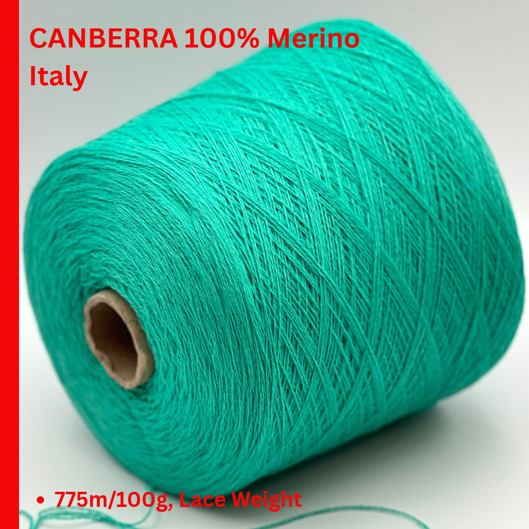 Lanecardate CANBERRA 100 percent carded Italian merino wool yarn ball and cone from iDOKNiT