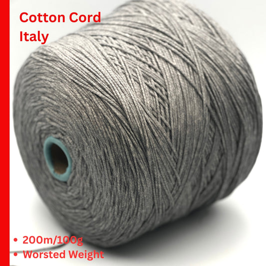 Cotton Polyamide Cord Yarn, MONTICOLOR ALOE, Italian Stretch Cord Yarn, Balls or Cones, Worsted Weight, 200m/100g