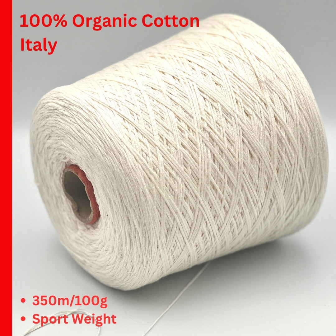 Ecafil Filicudi organic mercerized cotton chainette sport weight yarn from iDOKNiT