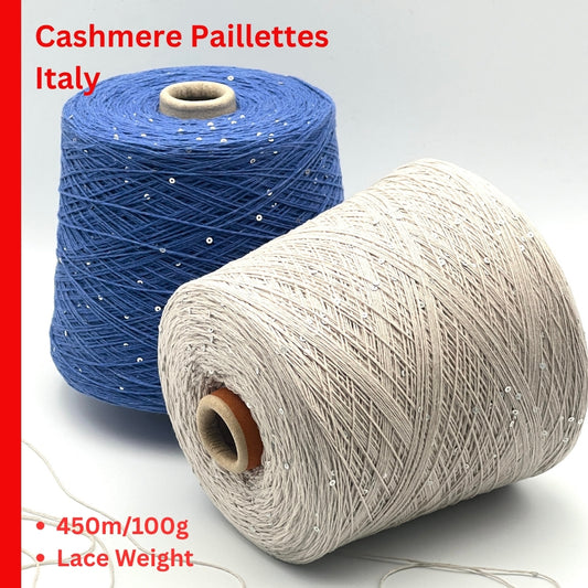 Profilo Paillettes 98 percent cashmere with micro sequins fingering weight yarn from iDOKNiT