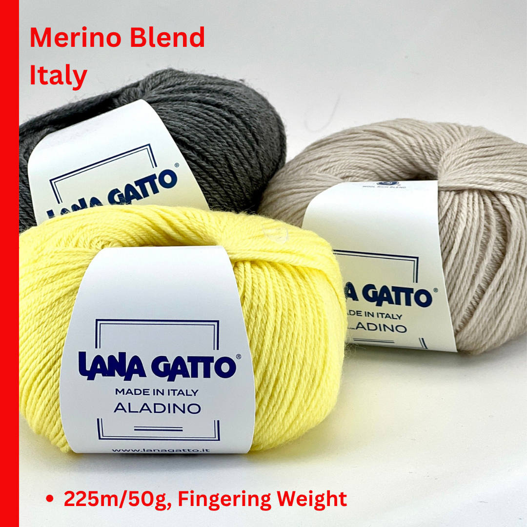 Aladino 50 percent pure new wool 50 percent acrylic shrinkproof fingering weight yarn from iDOKNiT