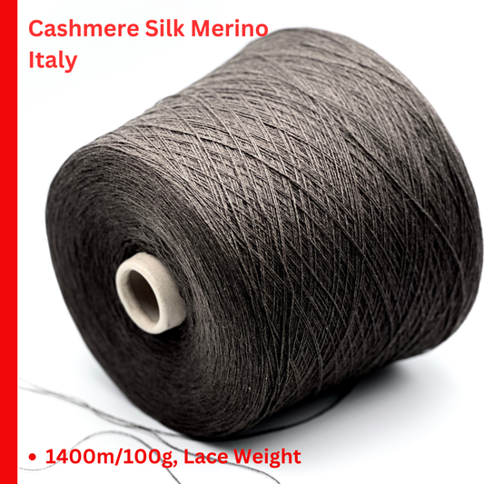 Cashmere silk merino yarn NICOLETTA by Filatura Papi Fabio Italy
Luxury Italian lace yarn with cashmere silk and merino wool
Soft fine NICOLETTA yarn sold by grams for knitting and weaving
Italian cashmere silk merino yarn for sweaters shawls and scarves
Luxury lace weight companion yarn 1400m per 100g made in Italy