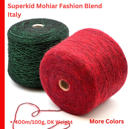Igea SPARKLING luxury superkid mohair and wool blend Italian chainette yarn with integrated glitter sparkle for holiday knitting at iDOKNiT.