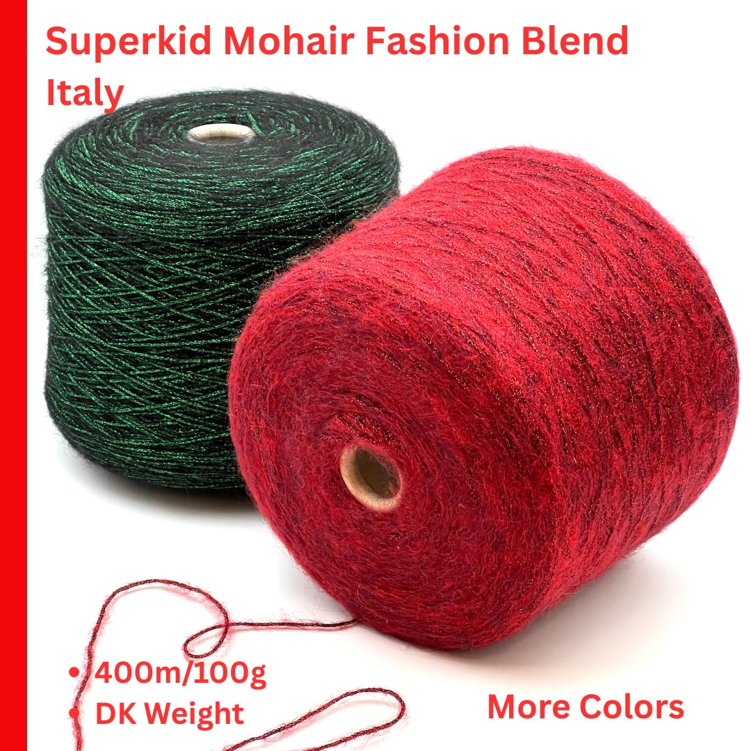 Igea SPARKLING luxury superkid mohair and wool blend Italian chainette yarn with integrated glitter sparkle for holiday knitting at iDOKNiT.