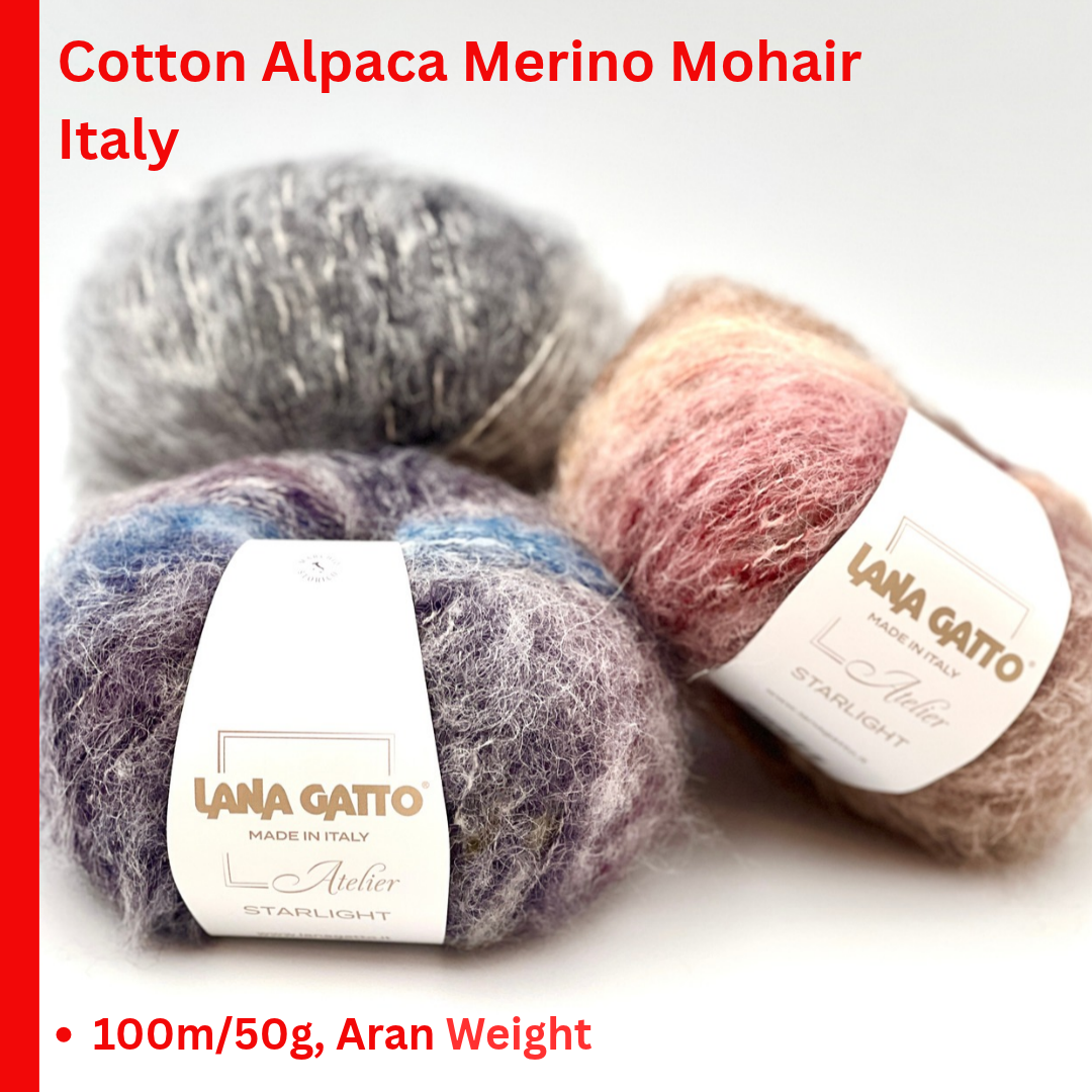 Lana Gatto Starlight Cotton Merino Kid Mohair Superfine Alpaca Italian Aran gradient yarn from iDOKNiT