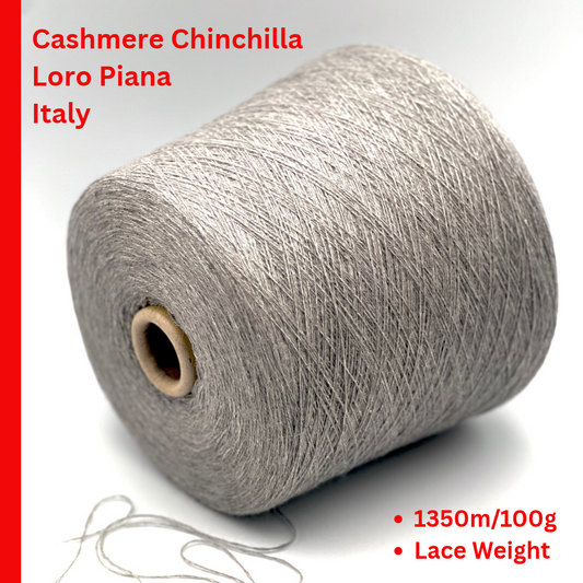 Loro Piana 80 percent cashmere 20 percent chinchilla natural Italian lace yarn from iDOKNiT