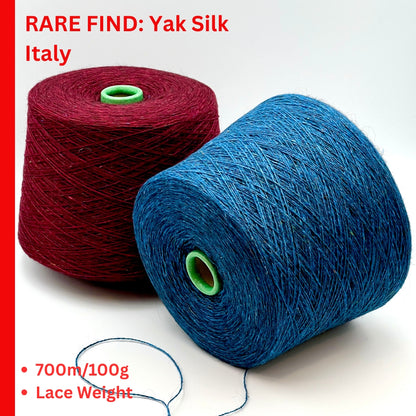 Filcom Pamir Tweed Italian luxury lace yarn spun from an equal blend of natural yak down and silk with colorful tweed flecks from iDOKNiT