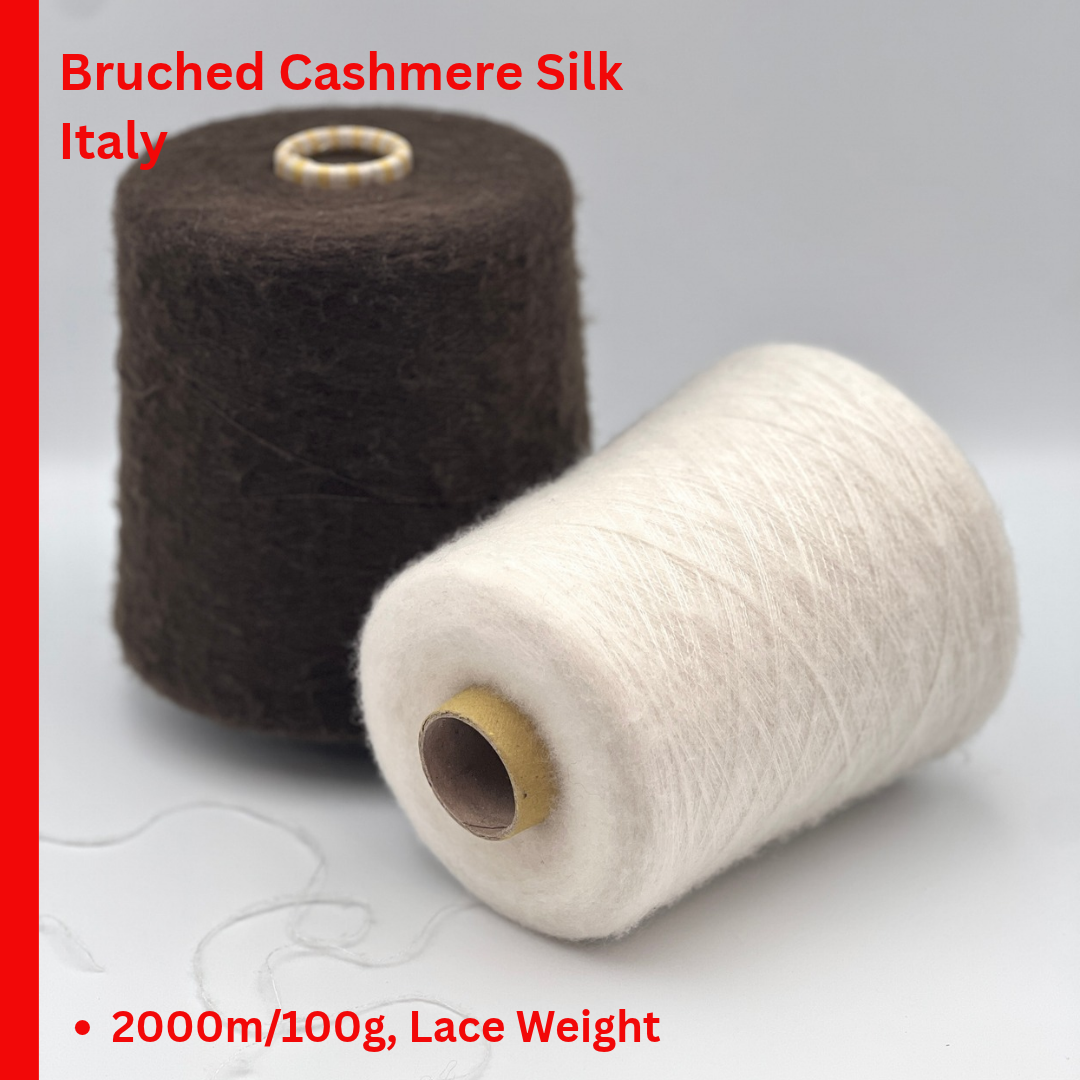 Prisma Ricerche Follow G 65 percent cashmere 35 percent silk brushed Italian lace yarn in Castagna from iDOKNiT