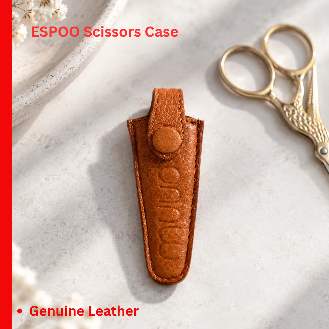 muud ESPOO genuine leather small embroidery scissors case sheath with snap button closure from iDOKNiT