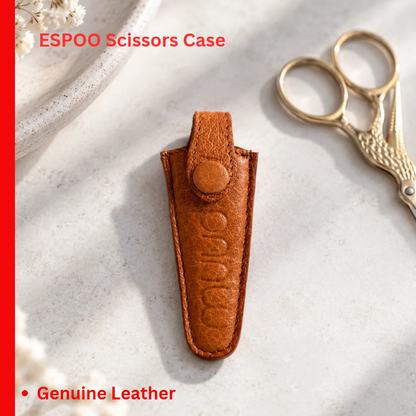 muud ESPOO genuine leather small embroidery scissors case sheath with snap button closure from iDOKNiT